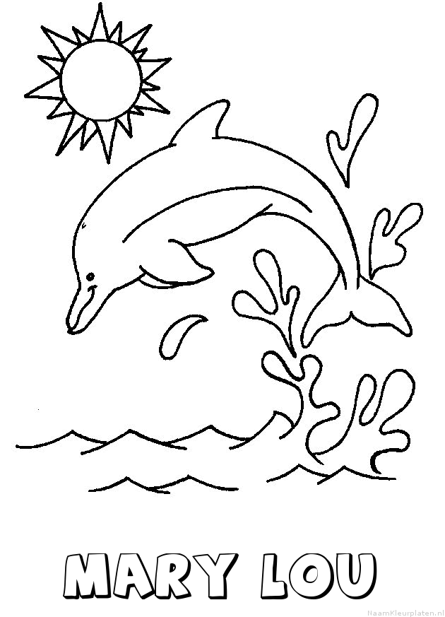 Mary lou dolfijn kleurplaat